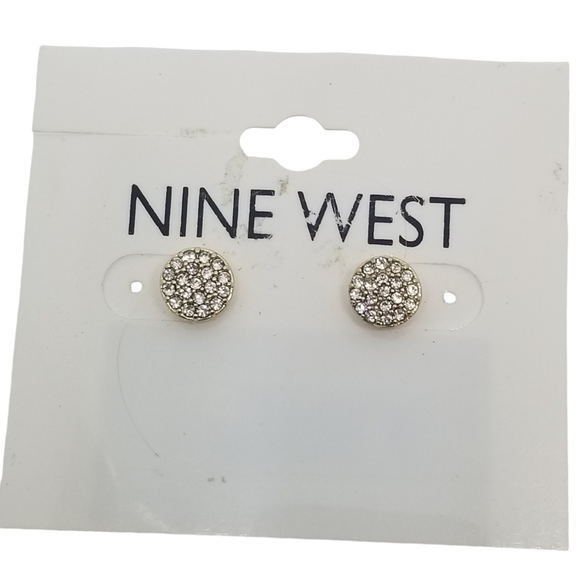 NINE WEST CRYSTAL STUD COLLECTION THREE PAIR BUNDLE EARRINGS - Picture 4 of 7
